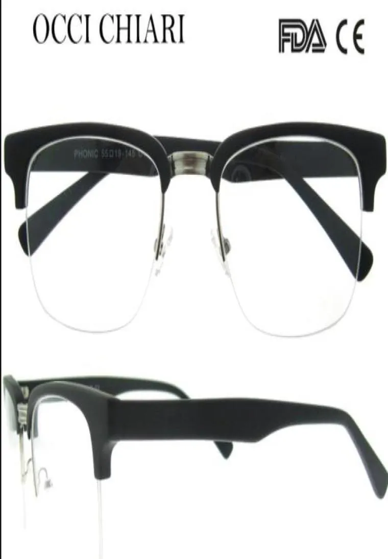 レトロな男性のメタルブラック厚の半分リム眼メガネフレーム光学眼鏡眼鏡眼鏡wcolmo6227829
