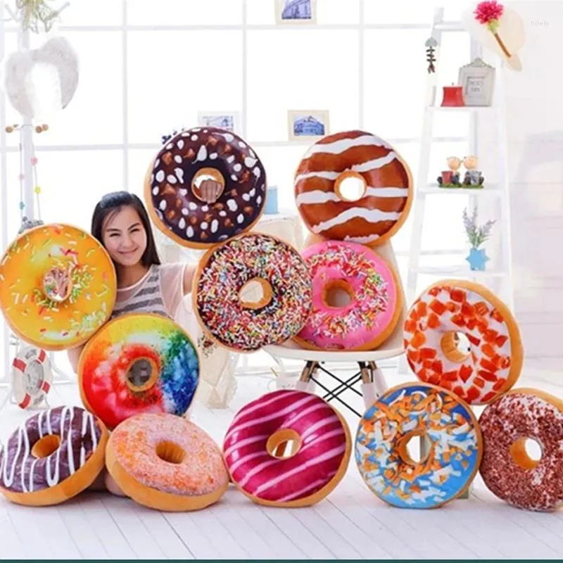 Travesseiro 40 cm de donut sofá de chocolate sede em forma de cochilo de fundo agradável sem enchimento