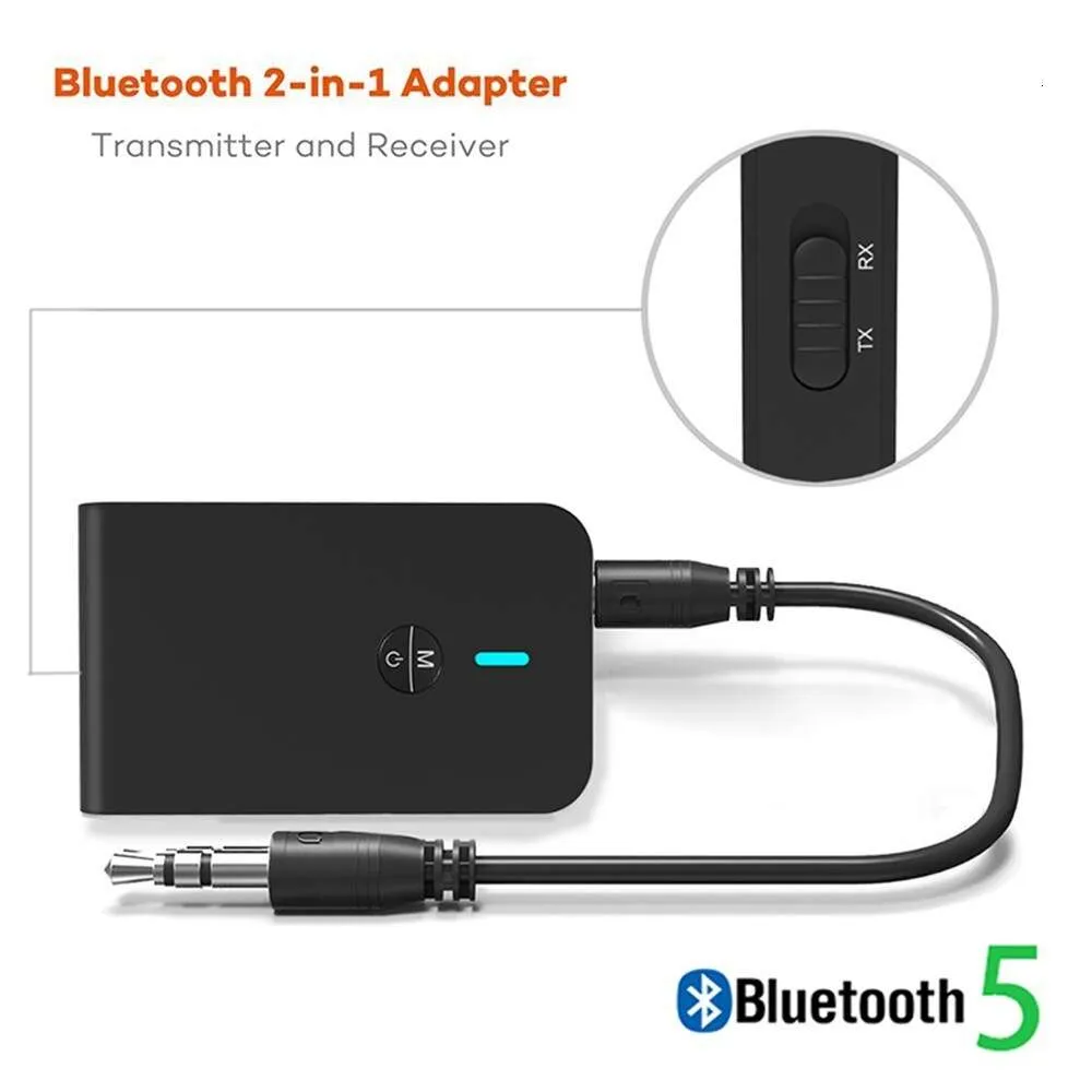 Novo transmissor USB 2-em-1 5.0 Receptor de áudio Bluetooth Receptor com chamada