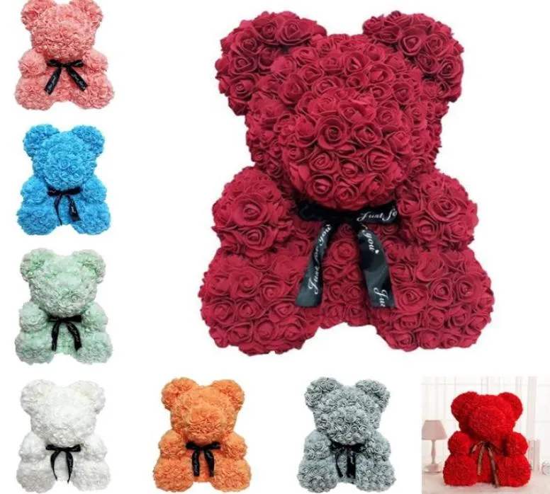 25 cm Rose Bear Simulation Flower Creative Gift Soap Rose Teddy Bear Birthday Gift Hug Bear T8G0183808867
