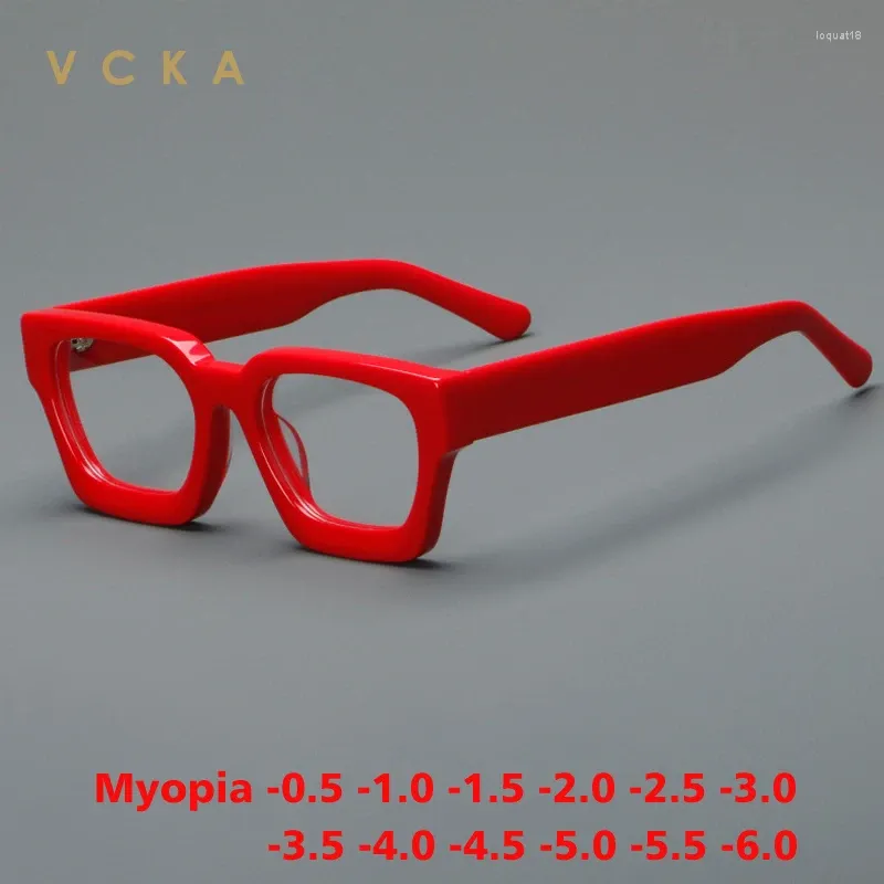 Occhiali da sole VCKA VCKA Acetato di alta qualità miopia telaio occhiali quadrati vintage oyeceli personalizzati o oculos de grau -0.50 a -6.0