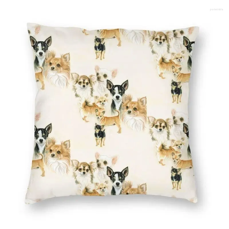 Pillow Kawaii Chihuahua Collage Cover Double Side 3D Print Dog Pattern Throw For Car Cool Pillowcase Home Decor