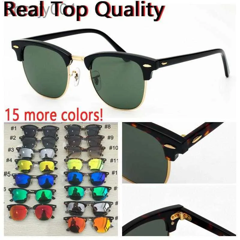 Klassieke oogschil mode zonnebril mannen dames acetaat frame glazen lens zonnebril voor man mannelijk met doos gafas de sol e8de