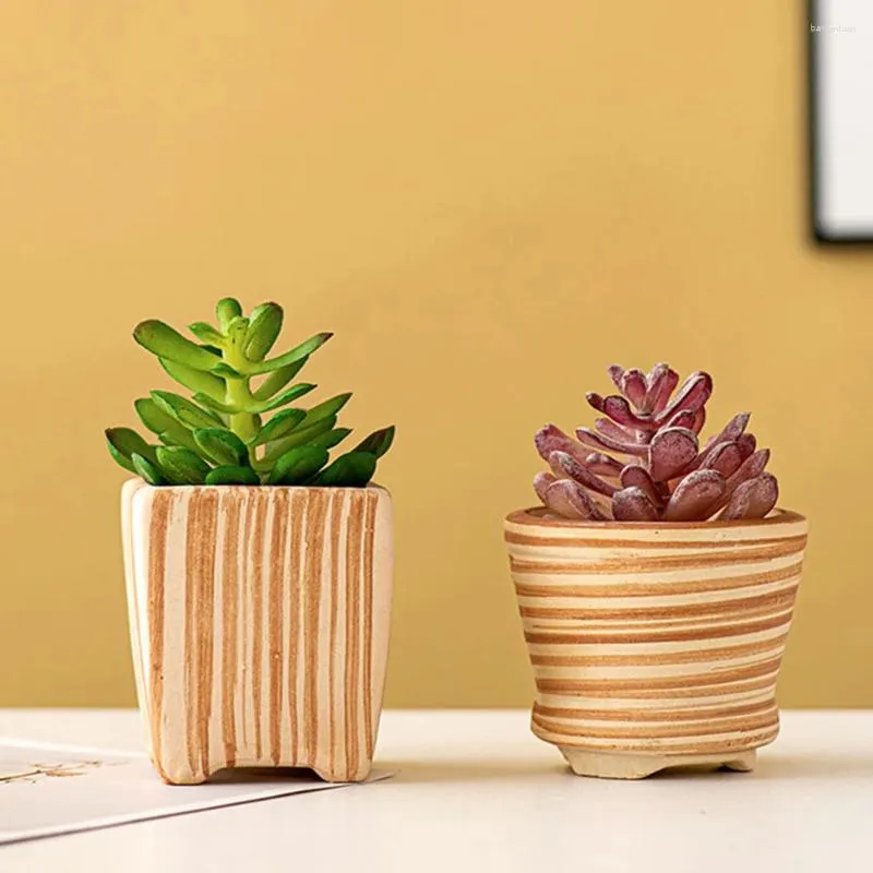 Vases 2 PCS Flowerpot Decoration Ceramic Planter Pots Cactus Succulent Ceramics for Small Succulents Office