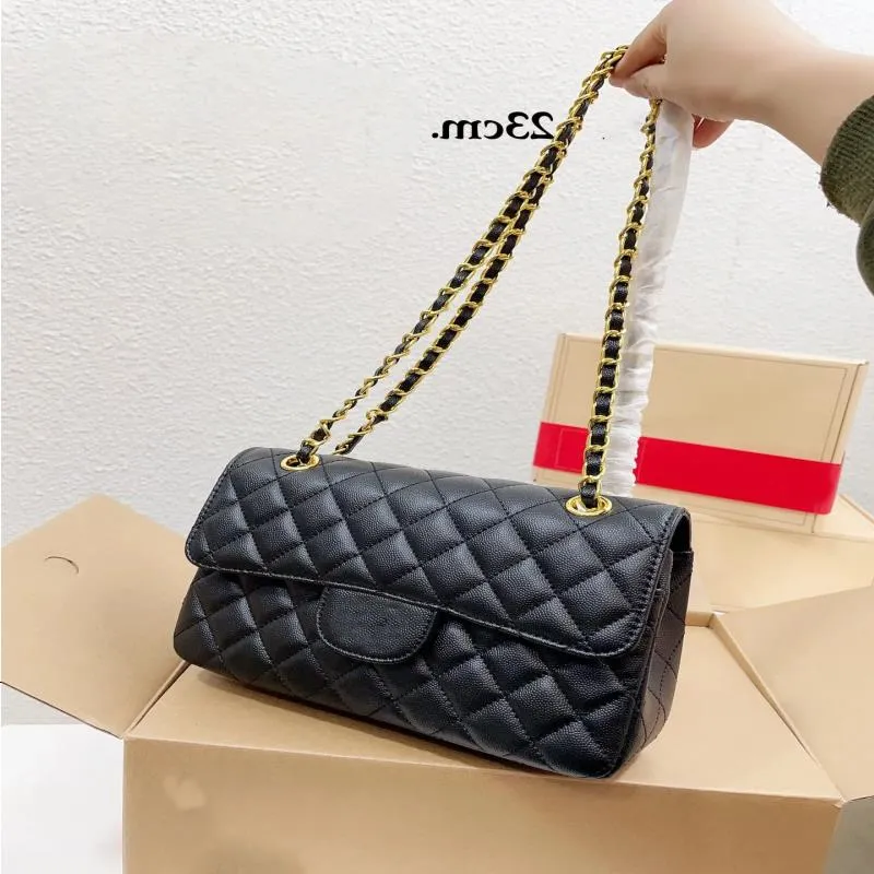 Sac de luxe en gros 7a CC Classic Raboucheur Classic Handbags avec une quincaillerie en argent doré Petit sacs de caviar min sac fourre-tout Clutch Blac Esqt