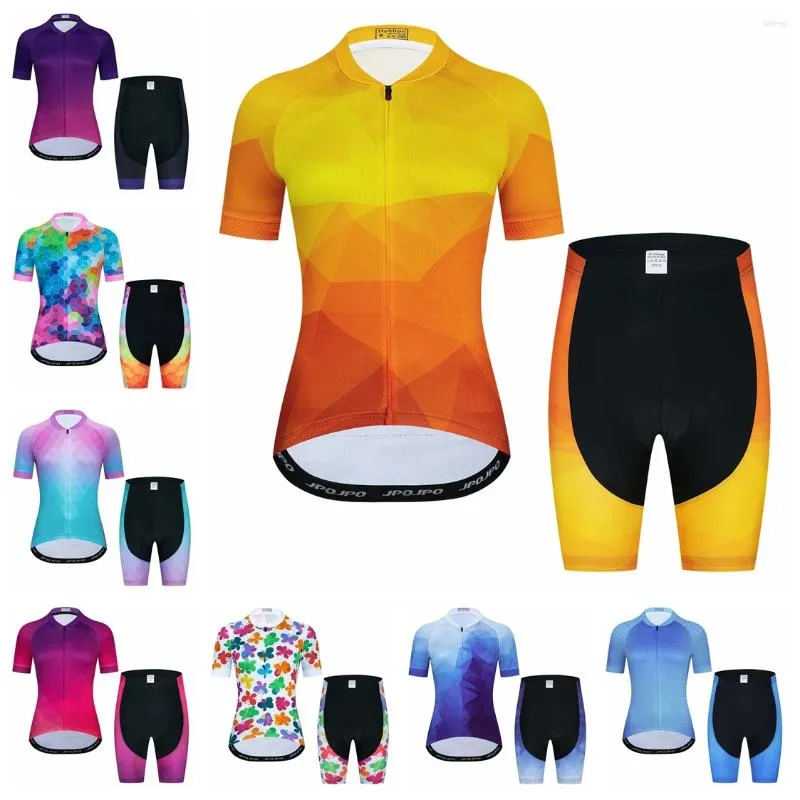 Racing Ensembles Cycling Jersey Shorts rembourrés Set Femmes Bike Mountain Road Mtb Bicycle Top costume