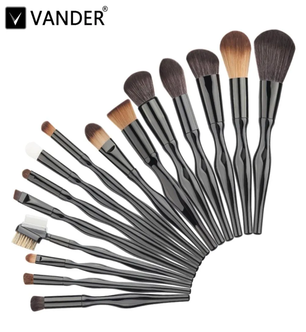 Vander 15pcs Professional Body Courve Make -up Pinsel Gesichtsbehörde Beauty Blush Foundation Contour Pulver Kosmetik Pinsel Kits3055020