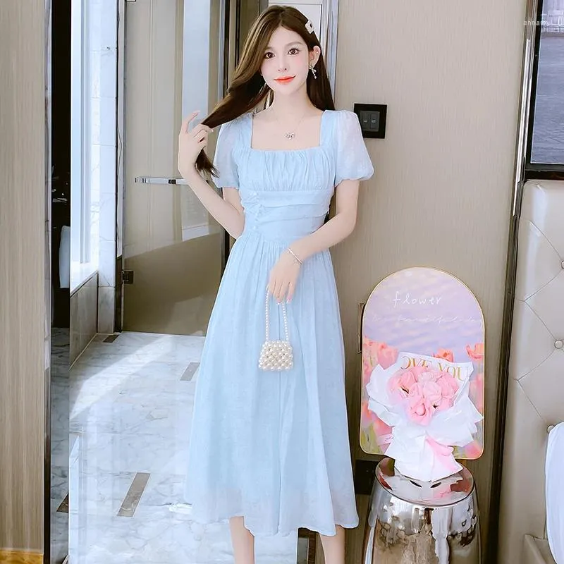 Party Dresses Ens Ladies Japanese Streetwearmaxi Es For Women Rsvppap Officials Store Blue Chiffon Summer 2024 Temperament Little Fr