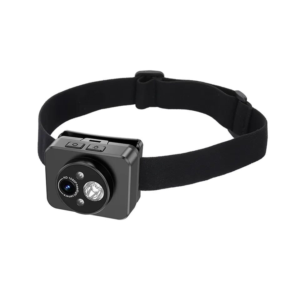 Cámara de iluminación montada en la cabeza D8 1080p Full HD Cycling Video Recorder Police Cámaras del cuerpo Motaje Activar Mini DV Véqucorder Grabación de bucle