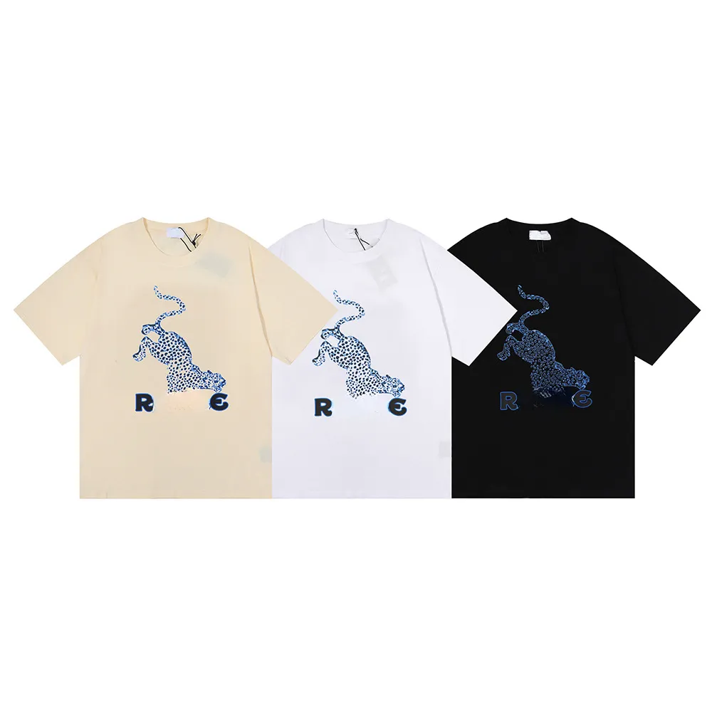 Tshirt de concepteur de luxe Shirt tshirts tshirts léopard imprimer High Street Hiphop Shirts de cou rond noir blanc beige beige facultatif COST COST
