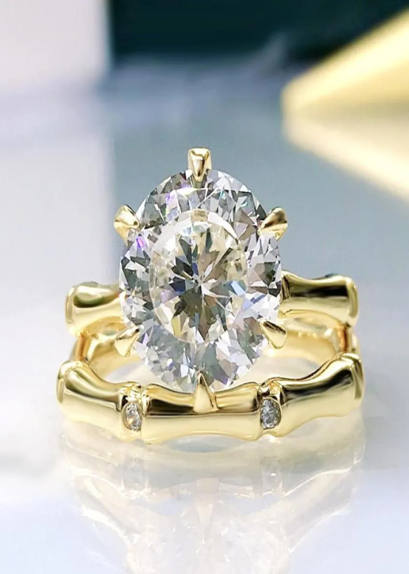 14K Gold Solitaire 10mm Moissanite Diamond Ring Set Origineel 925 Sterling Silver Wedding Band Rings For Women Promise Jewelry928561183586