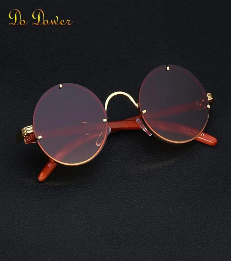 Винтажные круглые панк -солнцезащитные очки Мужчины мода в стиле стимпанк солнцезащитные очки для женщин с коробкой без оправдания солнцезащитных очков Zonnebril UV4003958281