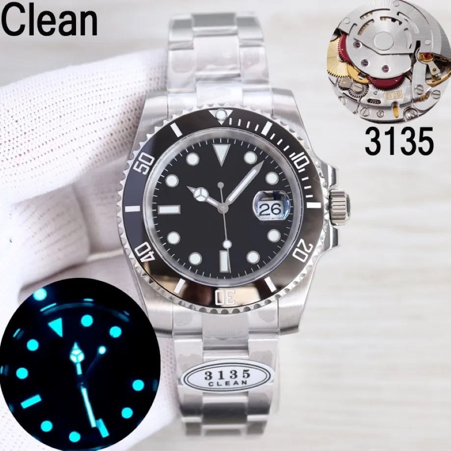 7 types montres pour hommes de luxe propre V11 116610L Silver Case Black Ceramic Bezel Sub EtA31353235 MECHANICAL 904L