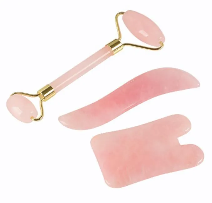 Trois à la fois en poudre de jade naturel et unique en poudre de gratte de gratte-banc à rouleau minceur de cutané Gua Sha Straming Pleasure C9813049