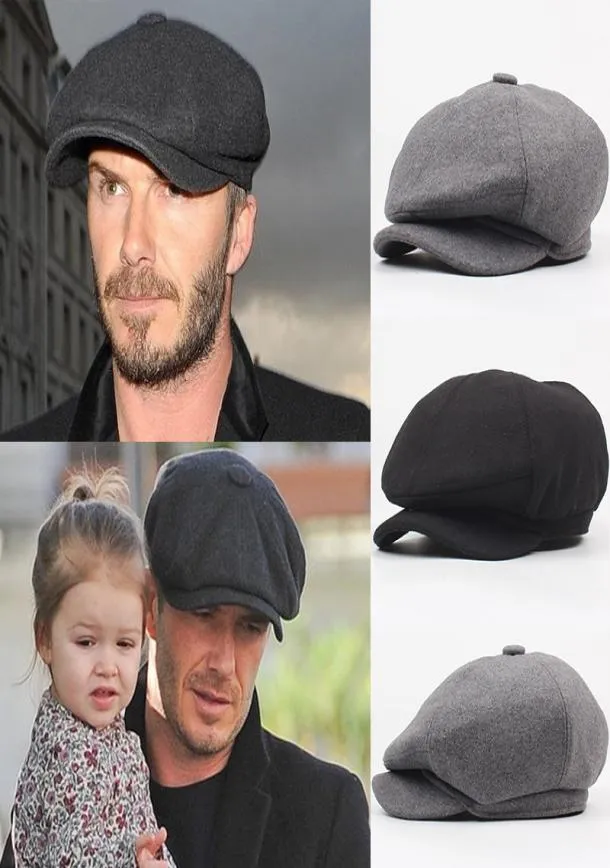 Wool octogonal Cap Newsboy Beret Hat pour men039s mâle papa ivy caps golf conduisant des chapeaux plats plats plats