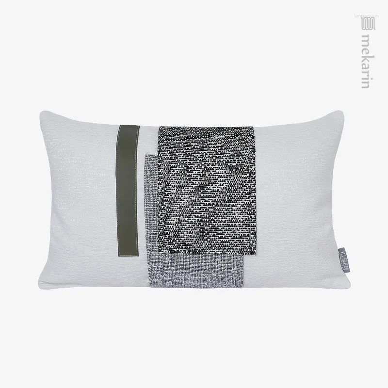 Cuscino leggero modello di lusso di divano decorazione vivente in bianco e nero cucitura in vita