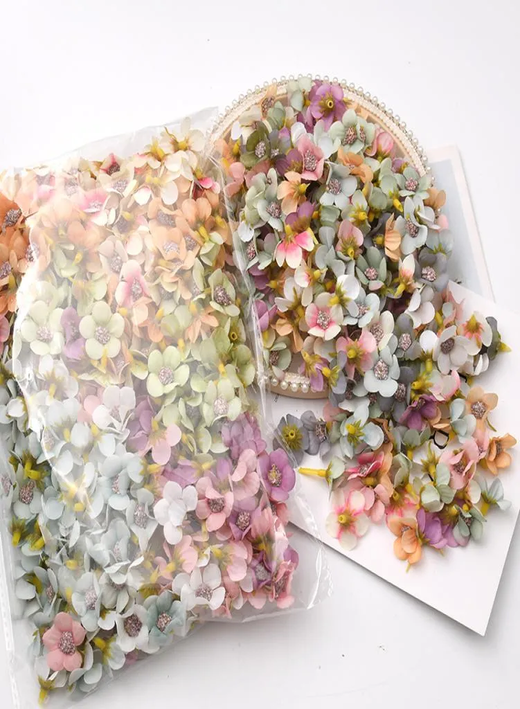 500pcs 2cm Multicolor Daisy Floro Flower Mini Silk Fiore artificiale per corona a corona Decorazione per la casa Decorazione per la casa Ghirlanda Garlander 06143174962