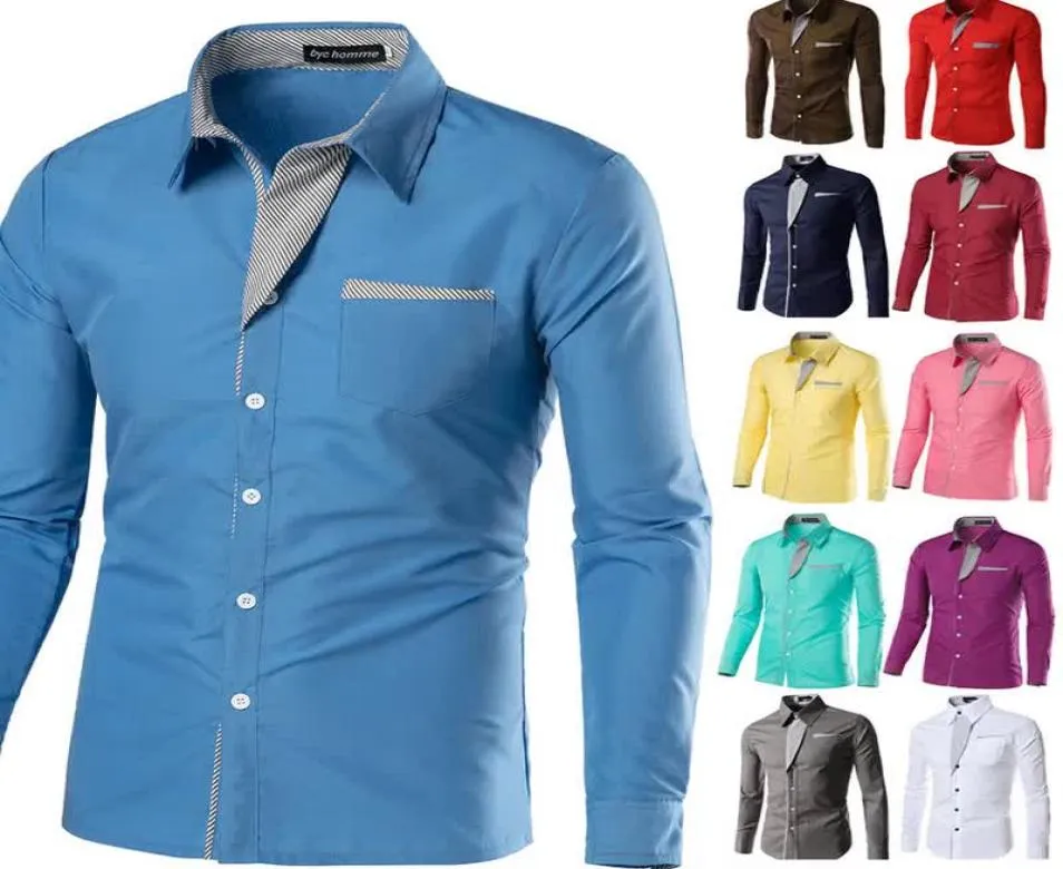 Contrast Color Men039S Shirt Stripe Stripe Men Business Leisure Handige afspraak De logistieke pls contact met ons7136067