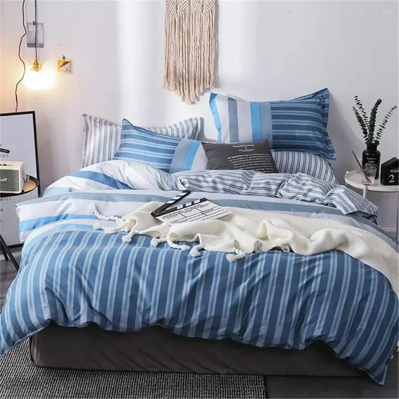 Bedding Sets 3 Piece Quilted Coverlet Set Blue Geometric Includes 1 Duvet Cover With Pillowcases No Comforter