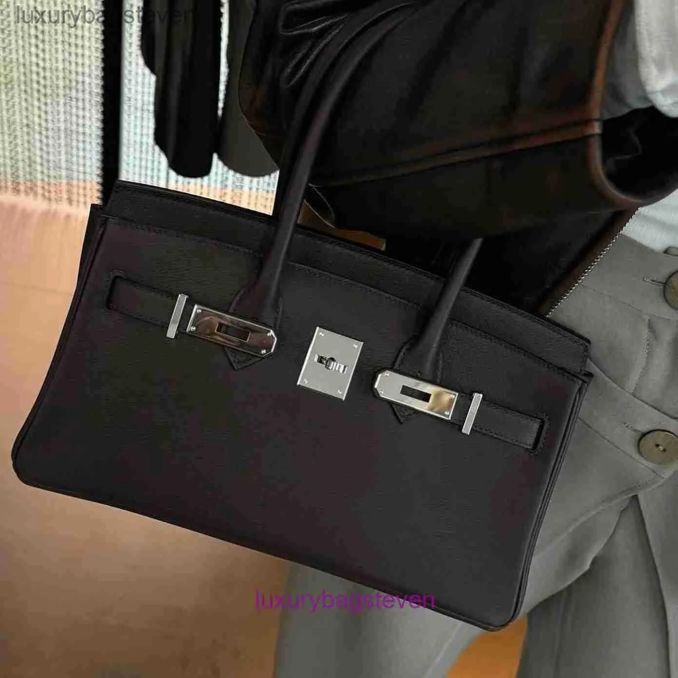 Counter Original 1: 1 Hremms Birkks Tote Sacs 2024 Nouveau produit populaire sur Internet à la mode et polyvalente avec Dark Lock avec un vrai logo