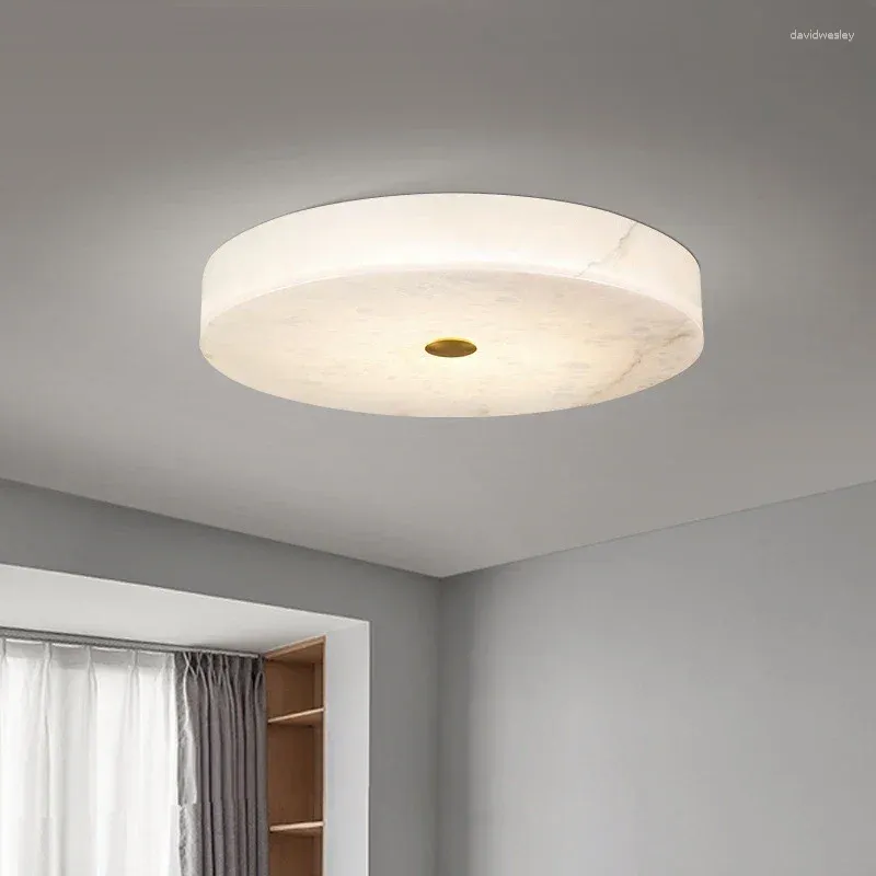 Deckenlichter moderner minimalistischer Marmor Kronleuchter 30 cm kreisförmige nordische Schlafzimmerlampen für Wohnzimmer Restaurantstudie Korridorbeleuchtung