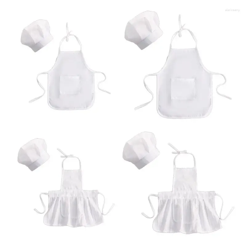 Clothing Sets Children Front Apron And Chef Hat Kid Boys Girls Kitchen Child Craft Kids