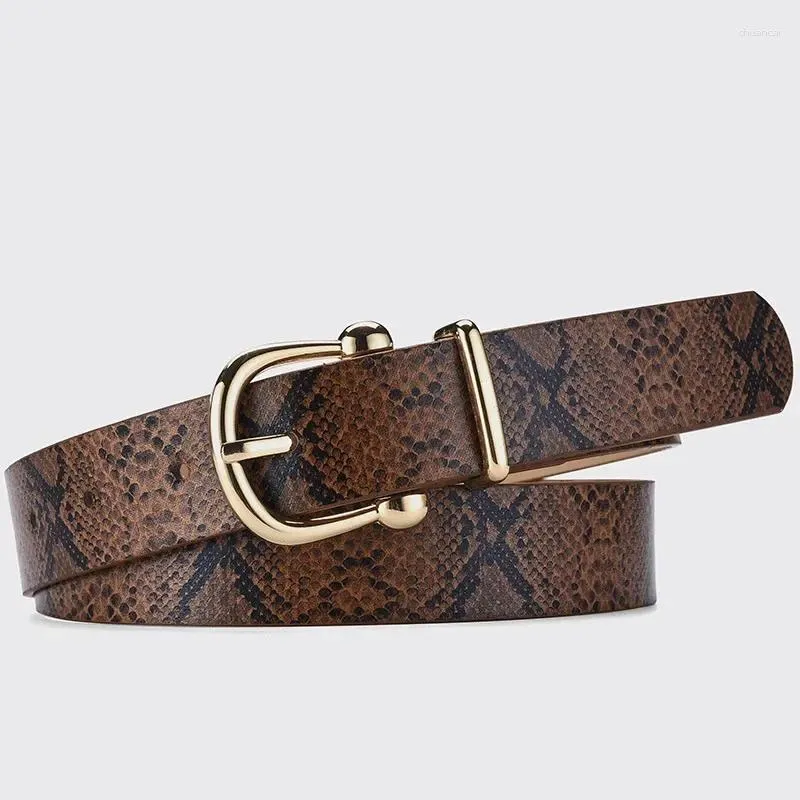 Ceintures créatives de peau de serpent motif 105cm PU échelle à la mode belle ceinture femme