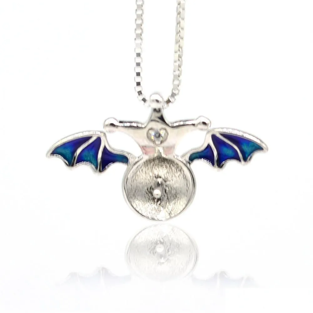 Jewelry Settings S925 Sier Pearl Pendant Mounts Necklace Accessories Diy Enamel Bat Drop Delivery Dhhwk