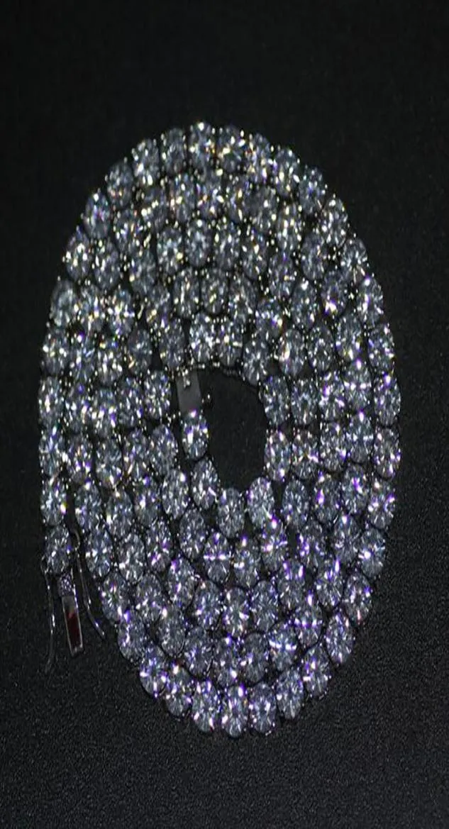 Herren Gold Silber verfahren 2030 Zoll 1 Reihen Simulierte Diamantbling -Tenniskette Halskette Hip Hop Schmuck G018560378