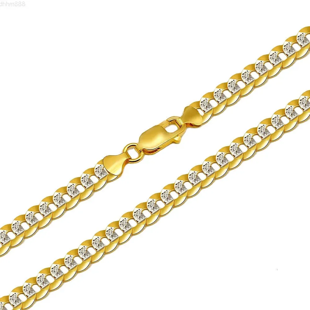 Colliers New Fashion Au750 Real Solid 18K Gold Jewelry Karat Pure Jaune Gol Chaîne Men Collier Gol