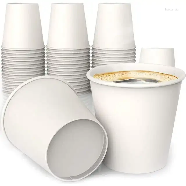 Cuilles jetables Paies de 50 Oz de papier blanc / boisson froide tasse de consommation d'alcool