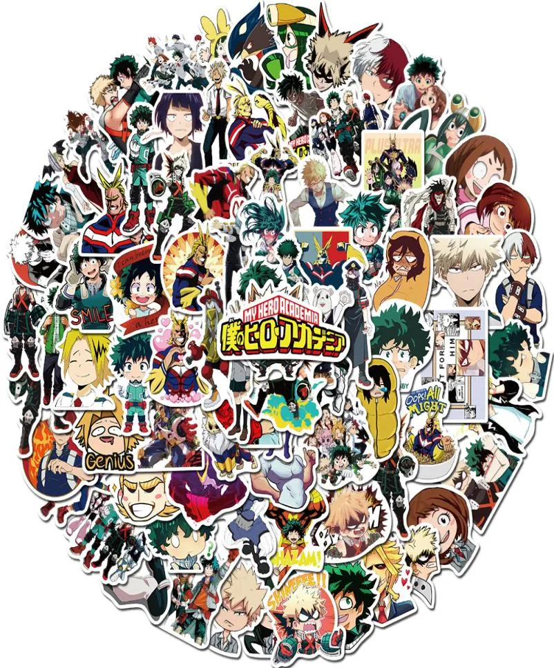 100Pcs/Lot My Hero Academia Japan Anime Stickers for Kids Teens Adults Laptop Skateboard Guitar Luggage Waterproof Decal Sticker6081786