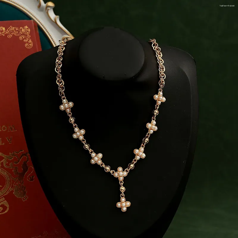 Collane a ciondolo collana chic medio -orientale collana oro oro perle fiore colletti colles para mujer arabo kurdis gioielleria da sposa