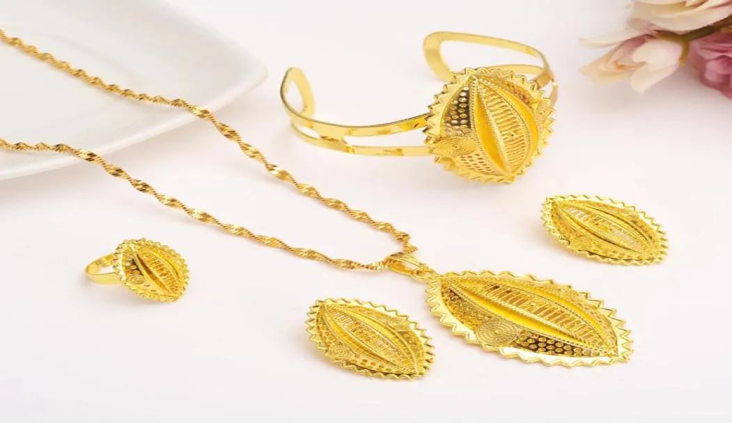 Orecchini tradizionali tradizionali etiopi oro e orecchini braccialetti set di eritrea per donne039s habesha dono nuziale nuziale 228441324