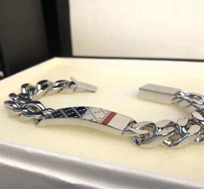 Łańcuchowe bransoletki dla mężczyzn Kobiety Tytanium Bransoletka Bransoletka Moda Srebrna miłośnik biżuterii Prezent z Box8167990