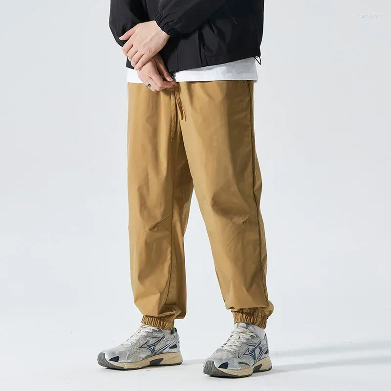 Erkek pantolon bahar gündelik basit harajuku sokak kıyafeti joggers erkek taktik Japon sokak tarzı moda demeti ayakları pantolon