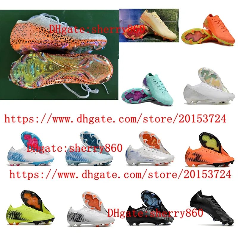 Mens Soccer Shoes FG Cleats Football Boots Comfortable Trainers Soft Leather yellow