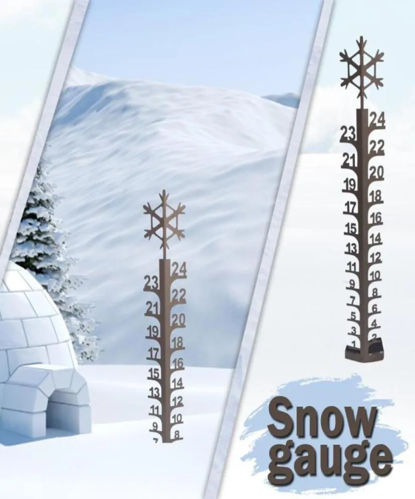 Décorations de jardin Décoration de décoration du détecteur de hauteur de la hauteur du motif de flocon de neige Profondeur compteur d'automne règle5063244