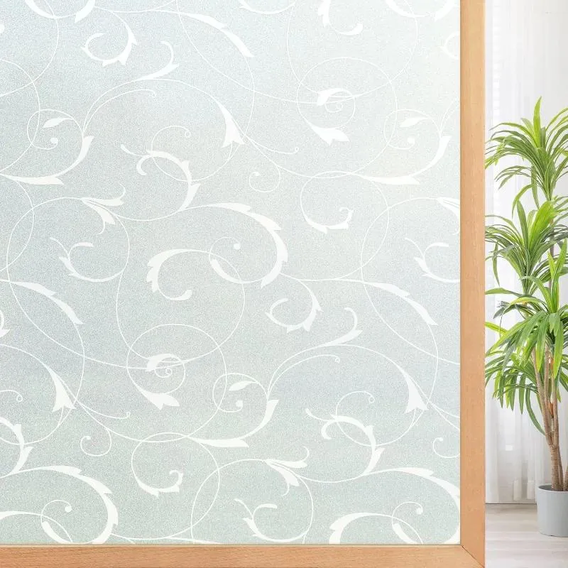 Pencere Çıkartmaları Dekoratif Statik Tutuk Buzlu Cam Film Yapısal Gizlilik Çıkartması Ev Banyo Çıkarılabilir Yeniden Kullanılabilir
