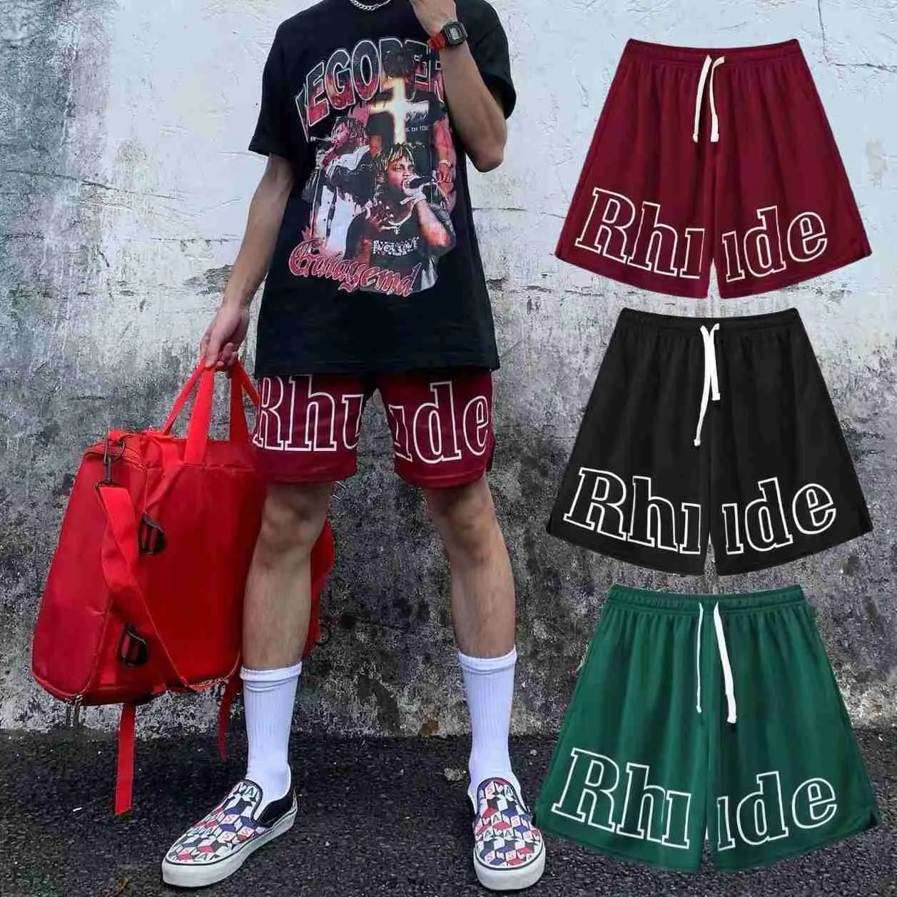 Rhude Mens Shorts Designer Erkekler İçin Kısa Setler Trailsuit Pants C1 Gevşek Konforlu Adam Plaj Moda Men Mayo ETPW