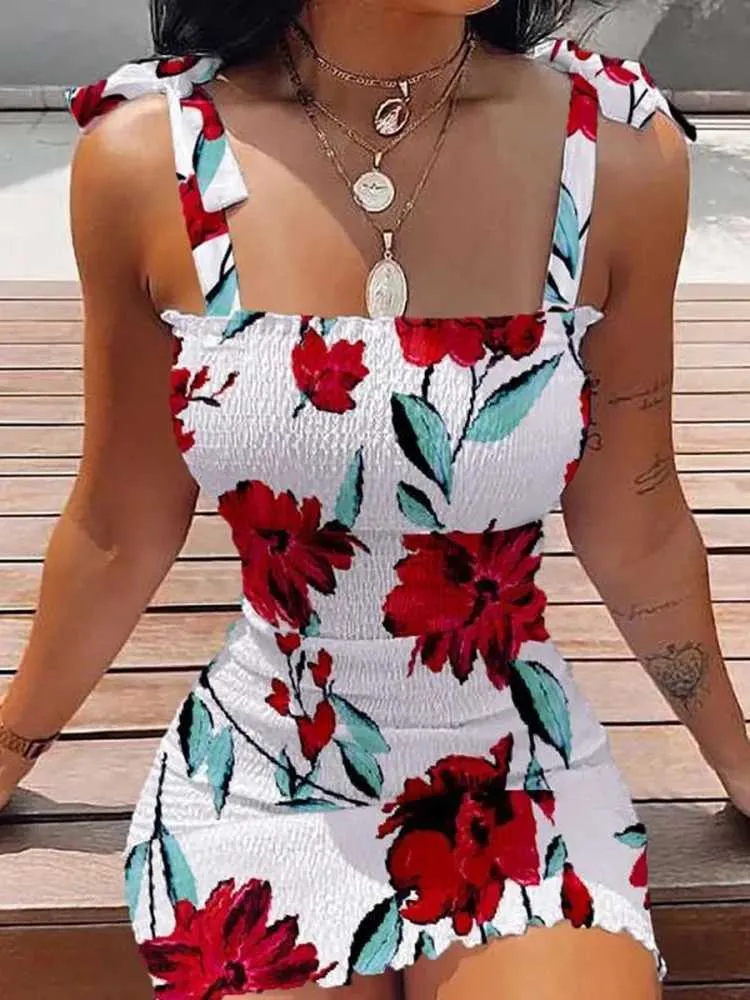 Podstawowe sukienki swobodne Summer Sexy BodyCon Pakiet Wrap Dress Damskie damskie bez rękawów sukienka Koronka moda kwiat mini sukienka damska