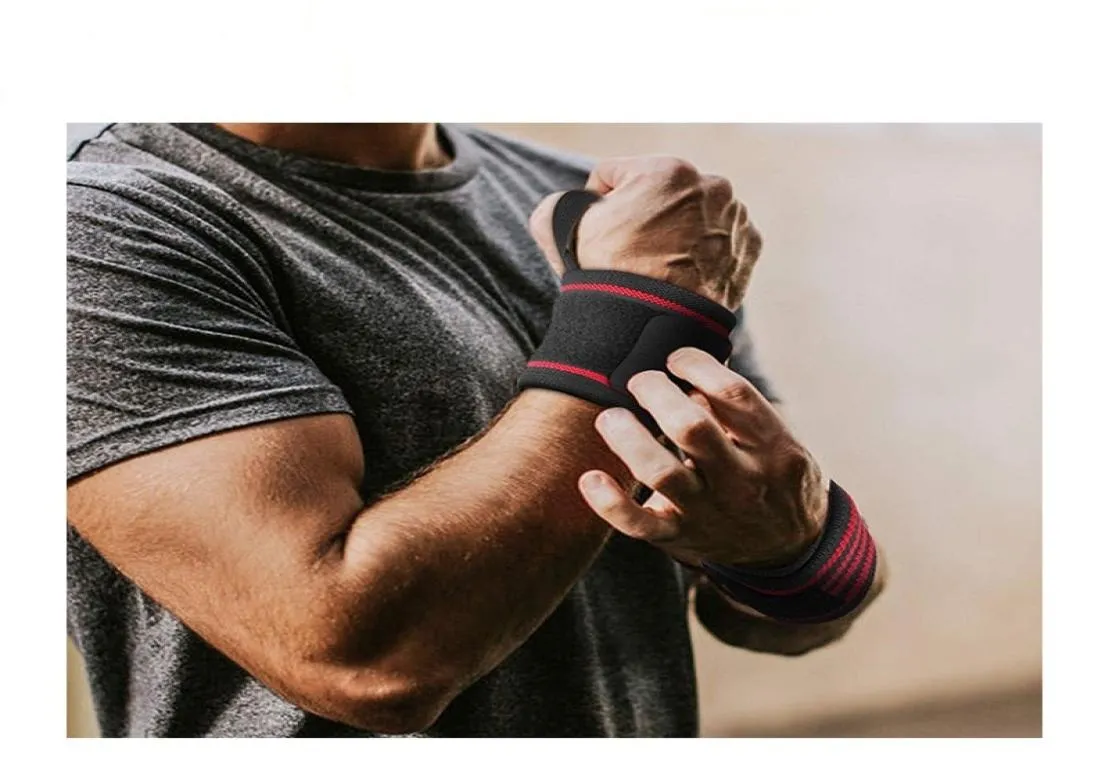 Sports Fitness Bandage Braces Supports Avvolgimento della pressione di avvolgimento Banda Allenamento della forza di sollevamento di alimentazione PRIMA INDINGAGGIO 6743691