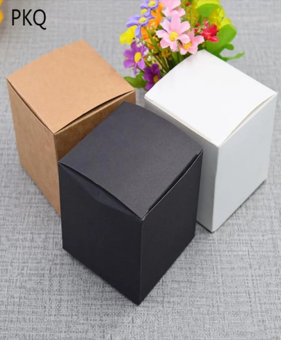 50pcs 555cm666cm 777cm888cm9999cm1010101010cm Blackwhitekraft Paper Square Box Box حفلة زفاف مصلحة هدية T26706693