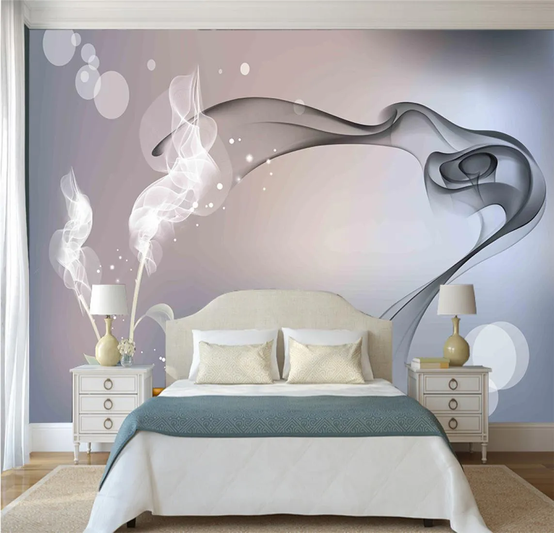Современные персонализированные творческие 3D -обои искусство абстрактное дым Большой стена роспись домохозяйственная настенная гостиная