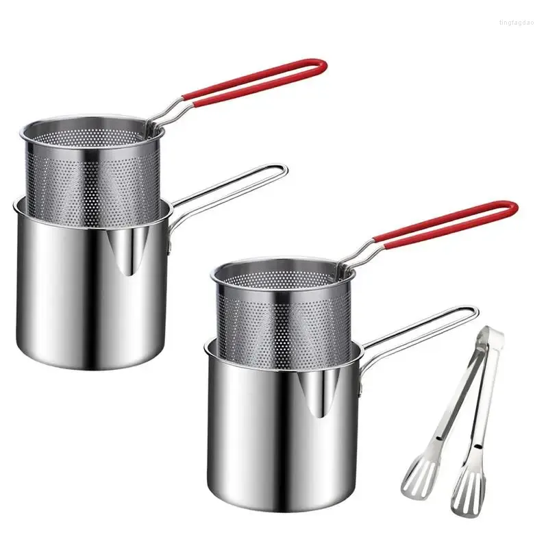 Pans Fryer Household Deep Pot 304 Stainless Steel Gas Mini Japanese Style Filtered Tempura Oil-saving And Heightened Small