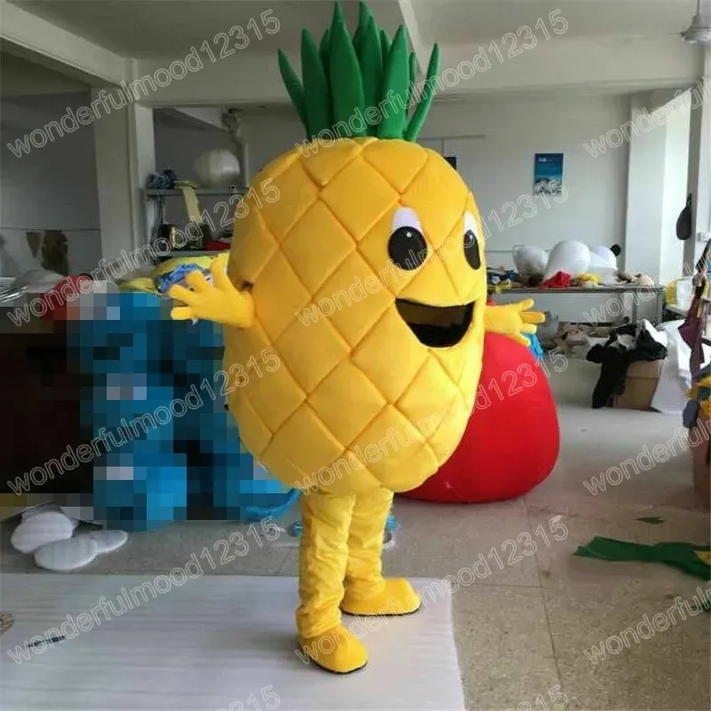 2024 Performance Costumes de mascotte à l'ananas jaune Mobile Cartoon Carnival Hallowen Performance Unisexe Fancy Games tenue en plein air