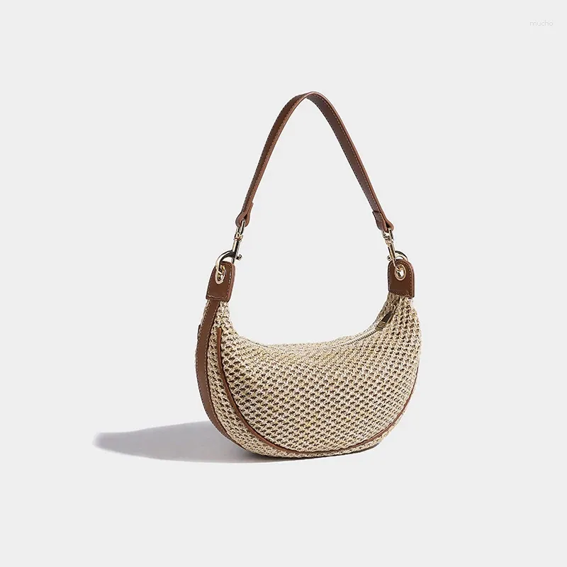 Hobo Casual Women's Bag 2024 Style d'été Paille de grande mode Niche rétrosable Single Single Single Diagonal Dumpling