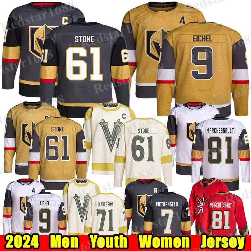 Golden Knights Jerseys: Stone, Eichel, Pietrangelo, Karlsson, Marchessault,  Thompson, Hertl, Hill