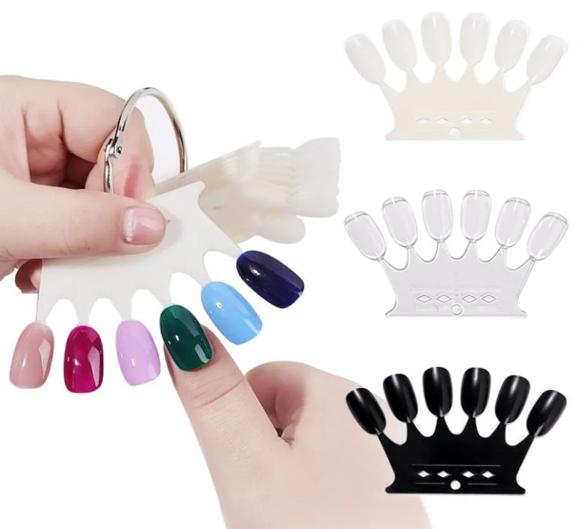 610pcs kroonvorm valse nagels tips display plastic polish naturalblack nagel met plank diy manicure tools5230090