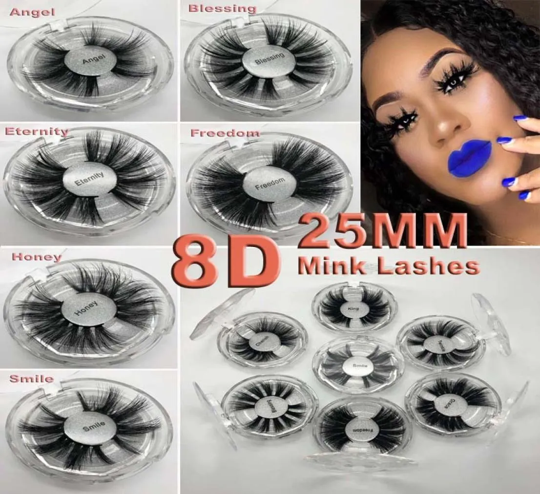 16 Styles 25mm 8D Mink False Eyelashes Soft Natural Long Tjock Cross Handgjorda falska ögonfransar 8D Mink Lashes Extension Eyelash2088844